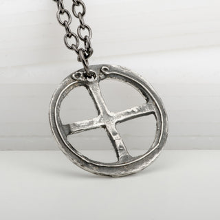 Celtic Cross Pendant Necklace Sterling Silver Handmade Jewelry