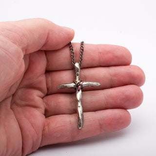 Cross Twisted Medieval Pendant Necklace Sterling Silver Jewelry