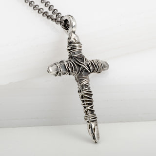 Croix Voodoo Collier Pendentif Argent Sterling Bijou Fait Main