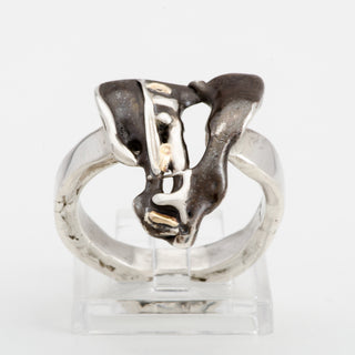 Gold and Silver Ring Nebula Adjustable Handmade Women Jewelry