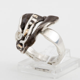 Gold and Silver Ring Nebula Adjustable Handmade Women Jewelry