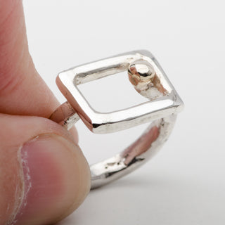 Bague Or et Argent Sterling Domino Bijou Fait Main