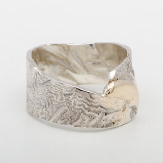 Gold and Silver Ring Makara Handmade Women Jewelry