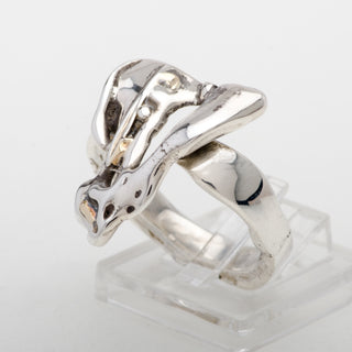 Gold and Silver Ring Nebula Handmade Women Jewelry