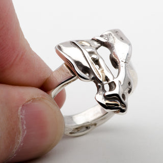 Gold and Silver Ring Nebula Handmade Women Jewelry