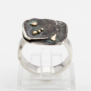 Gold and Silver Ring Sombra Handmade Women Jewelry
