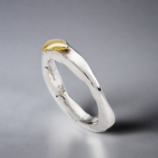 Gold and Silver Ring Yuru Handmade Women Jewelry