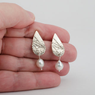 Pearl Stud Earrings Tessa 925 Sterling Silver Handmade Jewelry
