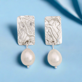 Boucles d'Oreilles Perles Zara Argent Sterling 925 Bijou Fait Main