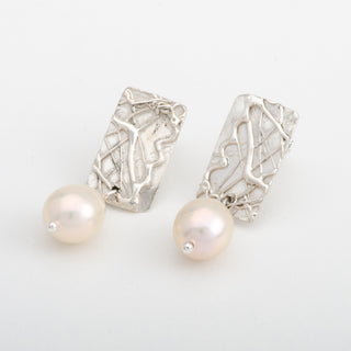 Pearl Stud Earrings Zara 925 Sterling Silver Handmade Jewelry