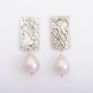 Pearl Stud Earrings Zara 925 Sterling Silver Handmade Jewelry