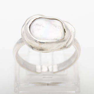 Mother of Pearl Silver Ring Adjustable Vinda Handmade Women Jewelry