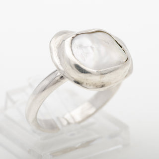 Mother of Pearl Silver Ring Adjustable Vinda Handmade Women Jewelry