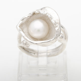 Bague Amora Argent Sterling Perle Blanche Bijou Fait Main