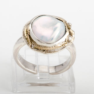 Pearl Gold and Silver Ring Moana Handmade Women Jewelry