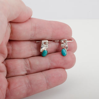 Earrings Samos Turquoise Gemstone Sterling Silver Handmade Jewelry