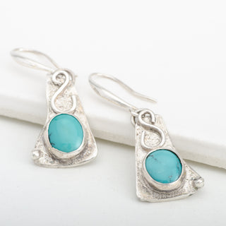 Thassos Dangle Earrings – Turquoise Gemstone, 925 Sterling Silver