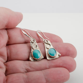Thassos Dangle Earrings – Turquoise Gemstone, 925 Sterling Silver