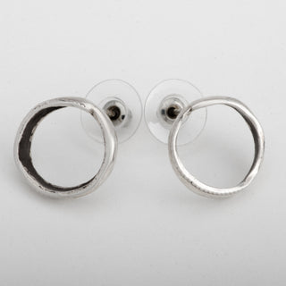 Lola Round Stud Earrings – 925 Sterling Silver, Handmade