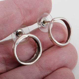 Lola Round Stud Earrings – 925 Sterling Silver, Handmade
