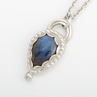 Pendant Necklace Arvida Labradorite Gemstone Sterling Silver Handmade Jewelry