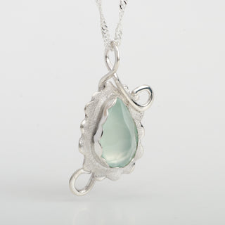 Pendant Necklace Lagoon Chalcedony Gemstone Sterling Silver Handmade Jewelry