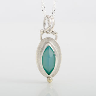 Pendant Necklace Danube Chalcedony Gemstone Sterling Silver Handmade Jewelry