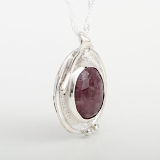 Pendant Necklace Gypsy Ruby Gemstone Sterling Silver Handmade Jewelry