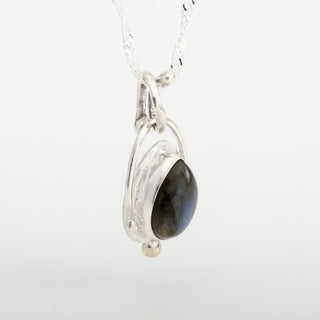 Pendant Necklace Ivalo Labradorite Gemstone Sterling Silver Handmade Jewelry