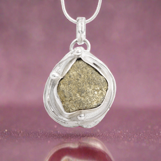 Pendant Necklace Melora Pyrite Gemstone Silver Jewelry