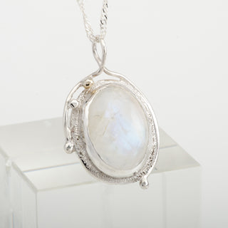 Pendant Necklace Selene Moonstone Gemstone Sterling Silver Handmade Jewelry