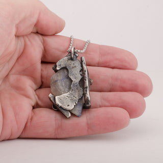Collier Pendentif Hera Sodalite Argent Sterling Bijou Fait Main