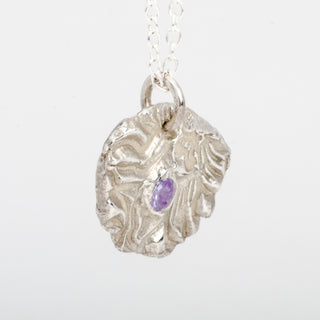 Pendant Kudo Fine Silver Amethyst Zircon Handmade Jewelry
