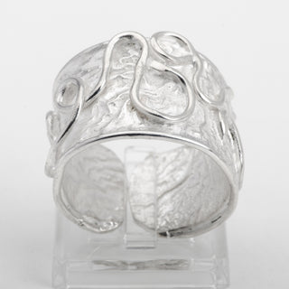 Silver Ring Adjustable Curl 925 Sterling Handmade Jewelry