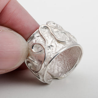 Silver Ring Adjustable Curl 925 Sterling Handmade Jewelry
