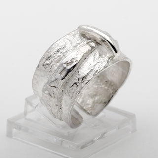 Bague Ajustable Fuji Argent Sterling 925 Bijou Fait Main