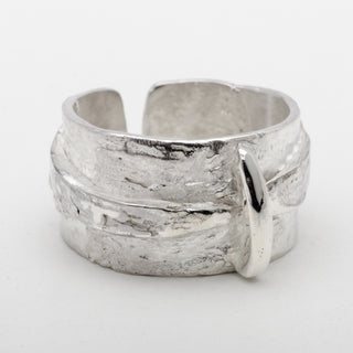 Bague Ajustable Fuji Argent Sterling 925 Bijou Fait Main