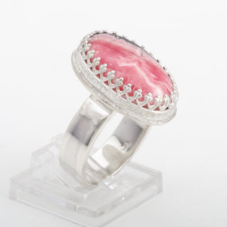 Silver Ring Adjustable Victoria Rhodonite Gemstone Jewelry