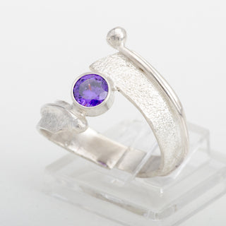 Silver Ring Medusa Purple Zircon Jewelry