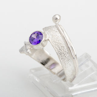 Silver Ring Medusa Purple Zircon Jewelry