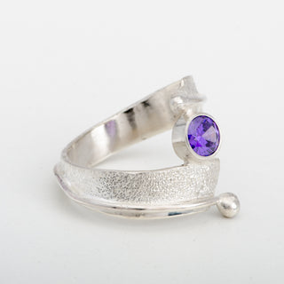 Silver Ring Medusa Purple Zircon Jewelry