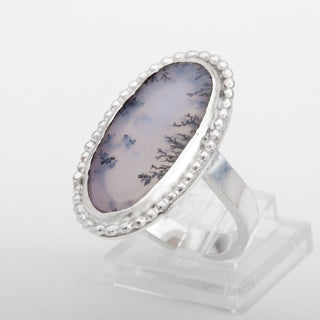 Silver Ring Andra Merlinite Gemstone Handmade Women Jewelry