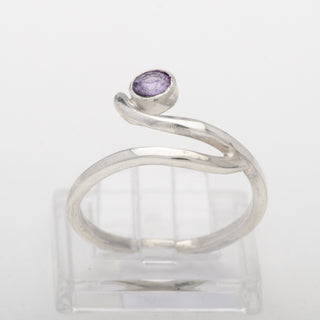 Silver Ring Slinky Purple Zircon Handmade Women Jewelry