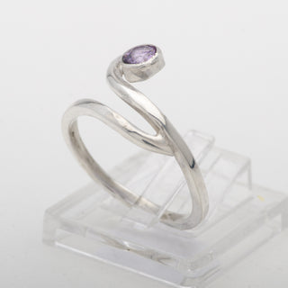 Silver Ring Slinky Purple Zircon Handmade Women Jewelry