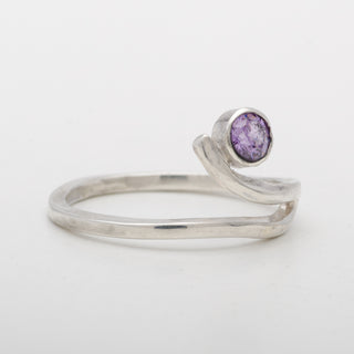Silver Ring Slinky Purple Zircon Handmade Women Jewelry