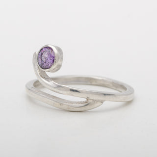 Silver Ring Slinky Purple Zircon Handmade Women Jewelry