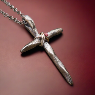 Cross Twisted Medieval Pendant Necklace Sterling Silver Jewelry
