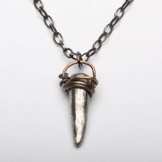 Amulet Horn Sterling Silver Pendant Necklace Front