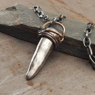 Amulet Horn Sterling Silver Pendant Necklace Right