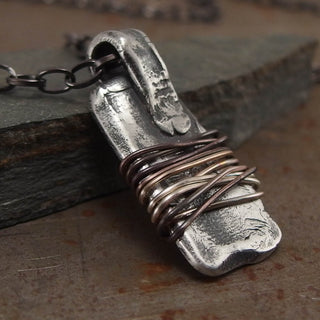 Amulet Warding Off Sterling Silver Pendant Necklace Left